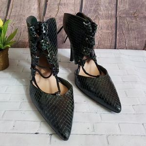 Topshop Womens Leather Snakeskin High Heels Size37